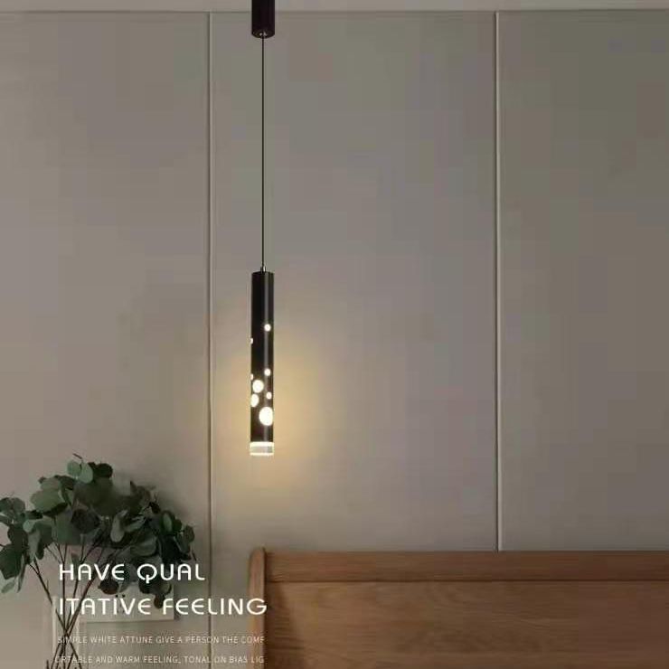 Sospensione cilindrica Sospensione Lampada Acrilico Modernista a LED in nero