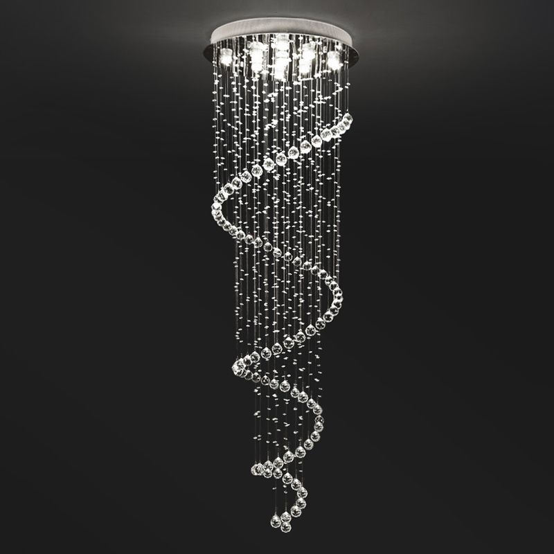 Droplet Hanging Light Fixtures Modern Simplicity Stainless Steel Ceiling Pendant for Stairwell