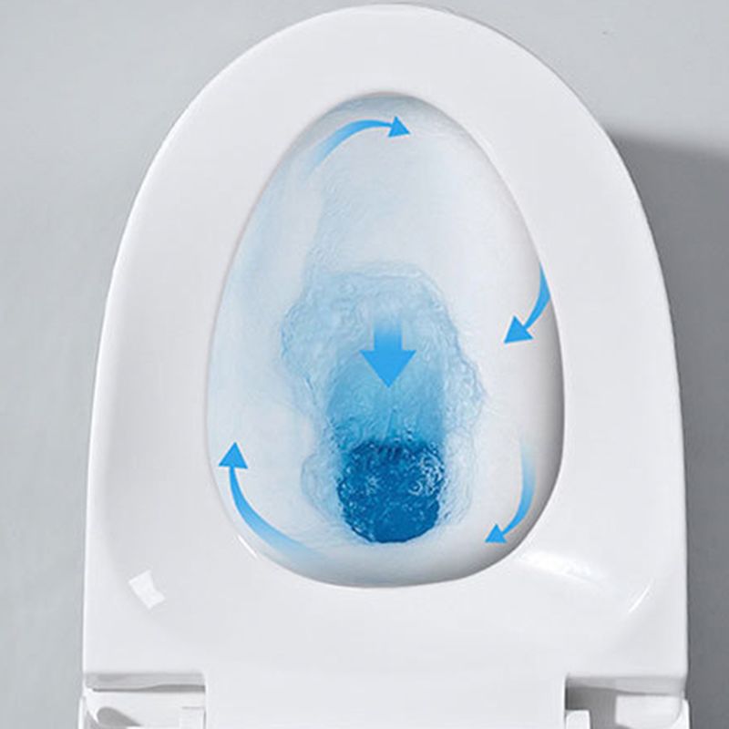 Contemporary Floor Mount Flush Toilet White Toilet Bowl for Washroom