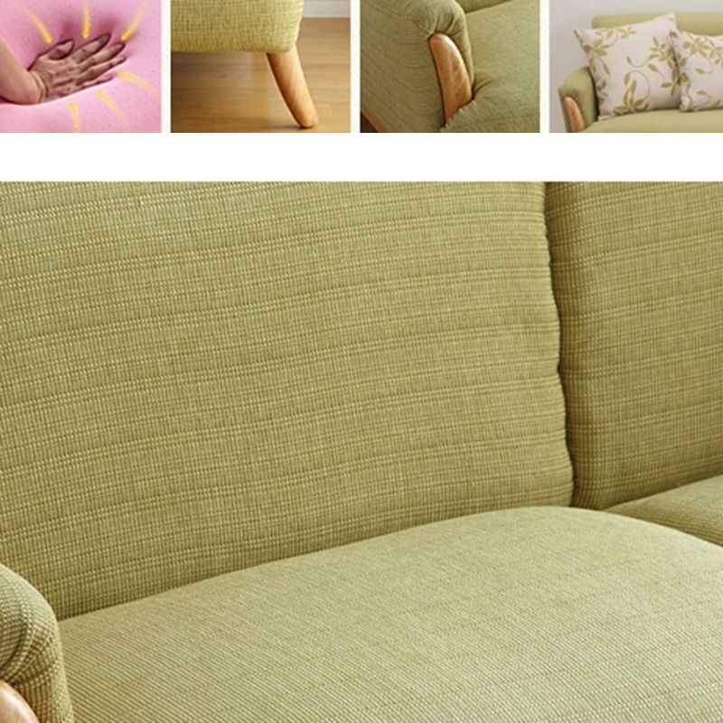 Contemporary Wooden Standard Sofa Flared Arm Seating for Living Room