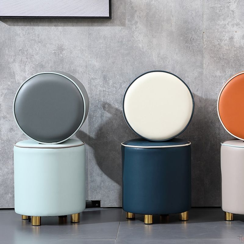 Orange Leather Round Standard Water Resistant Indoor Standard