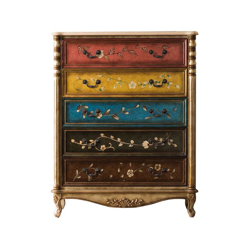 Traditional Vertical Dresser Wooden Storage Bachelor Chest for Bedroom