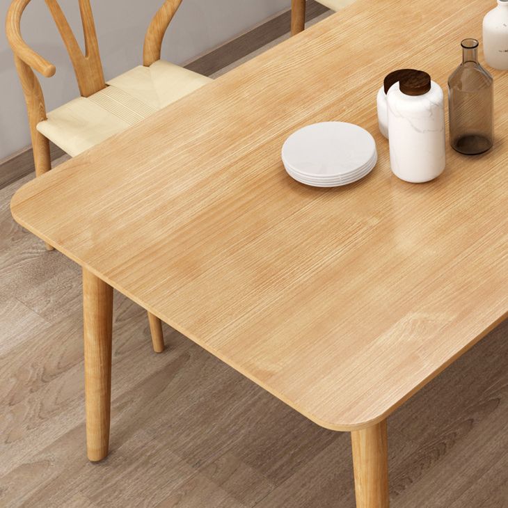Comedor sencilla mesa de comedor rectangular de madera maciza con base de 4 patas