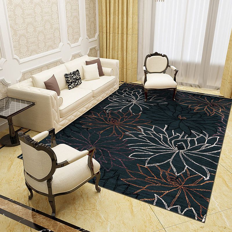 Gorgeous Multi Colored Modern Rug Polyester Flower Blossom Rug Pet Friendly Anti-Slip Stain Resistant Carpet for Home