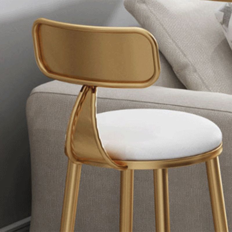 Glam Upholstered Counter Stool Low Back Stool with Gold Frame