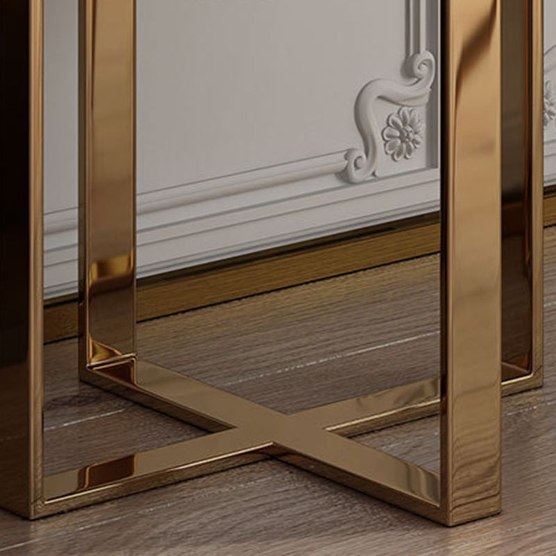 Faux Leather Vanity Table Set 28.7" H Glam 2 Drawers Vanity Makeup Table