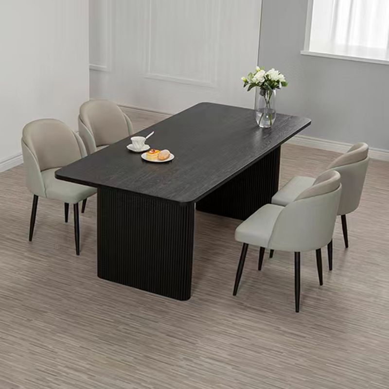 Black Wood Dining Table Set with Chairs 1/2/5 Pieces Modern Dinette Set