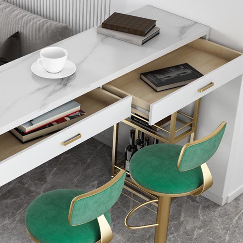 Living Room Double Pedestal Pub Table Contemporary Stone Bistro Bar Table