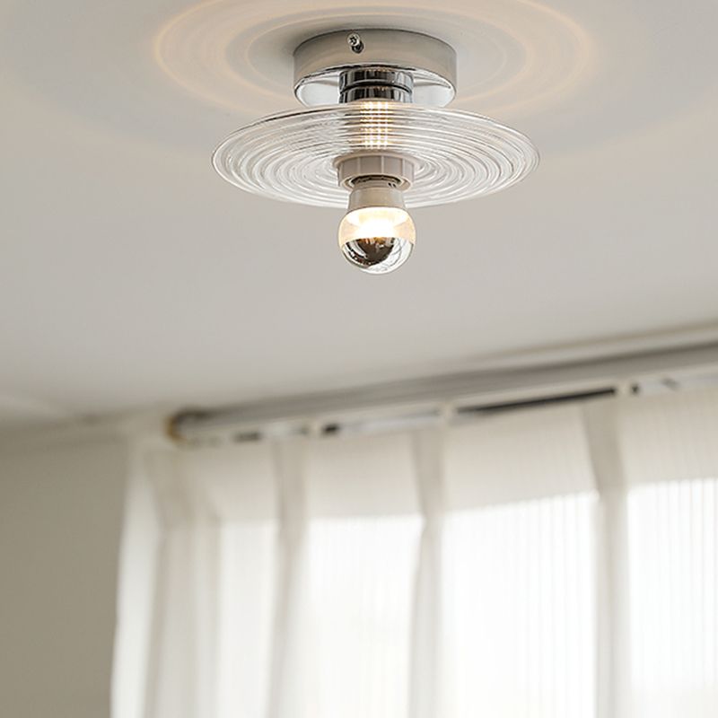 Modern Simple Glass Ceiling Light Circle Shape Ceiling Lamp for Bedroom