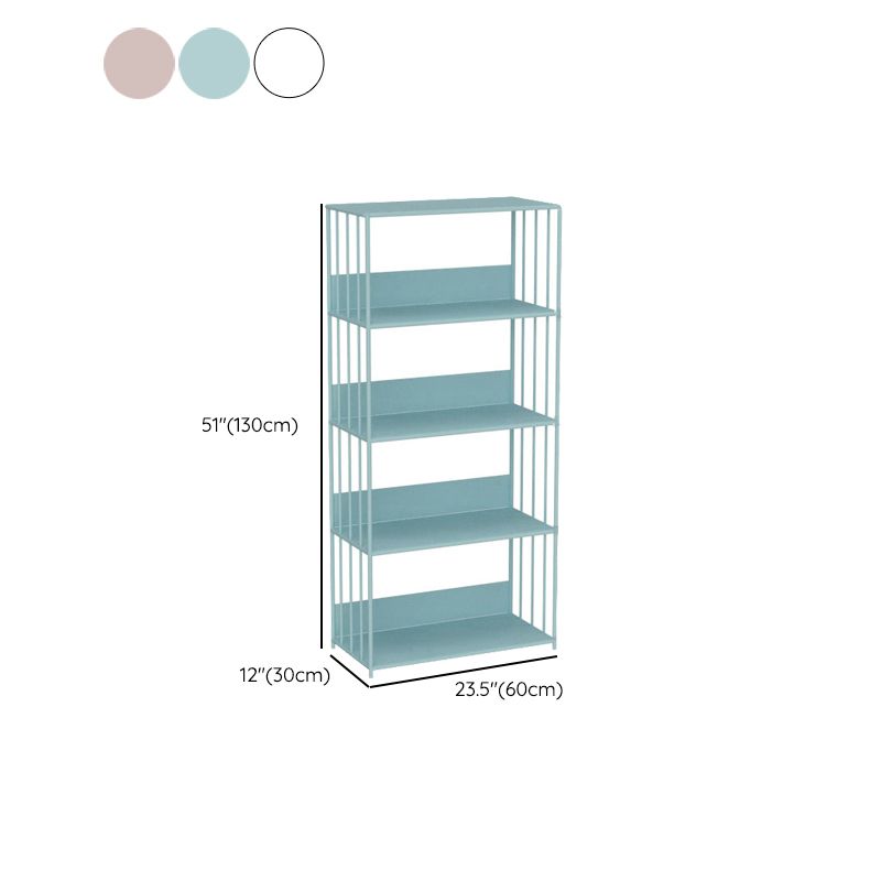 Standard Metal Bookshelf Scandinavian Open Back Bookcase with Shelves