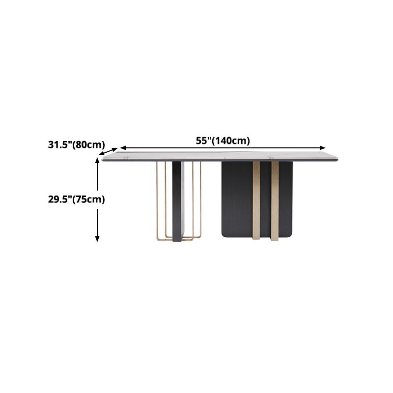 Traditional Luxury Stone Table Rectangle Dining Table for Home