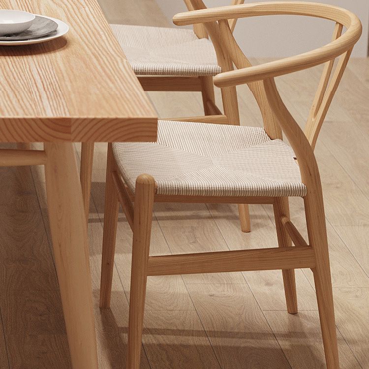 Glam Rectangle Dining Table Wooden Table with Wood Legs for Home Use