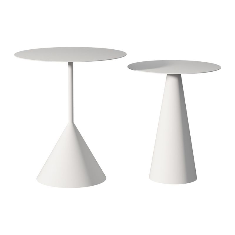 Mid-Century Modern Pedestal Coffee Table Metal Round Cocktail Table