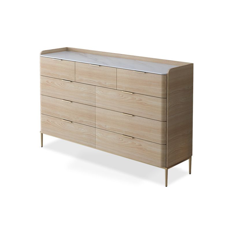 Contemporary Storage Chest Dresser Stone Dresser with 8/9 Drawers