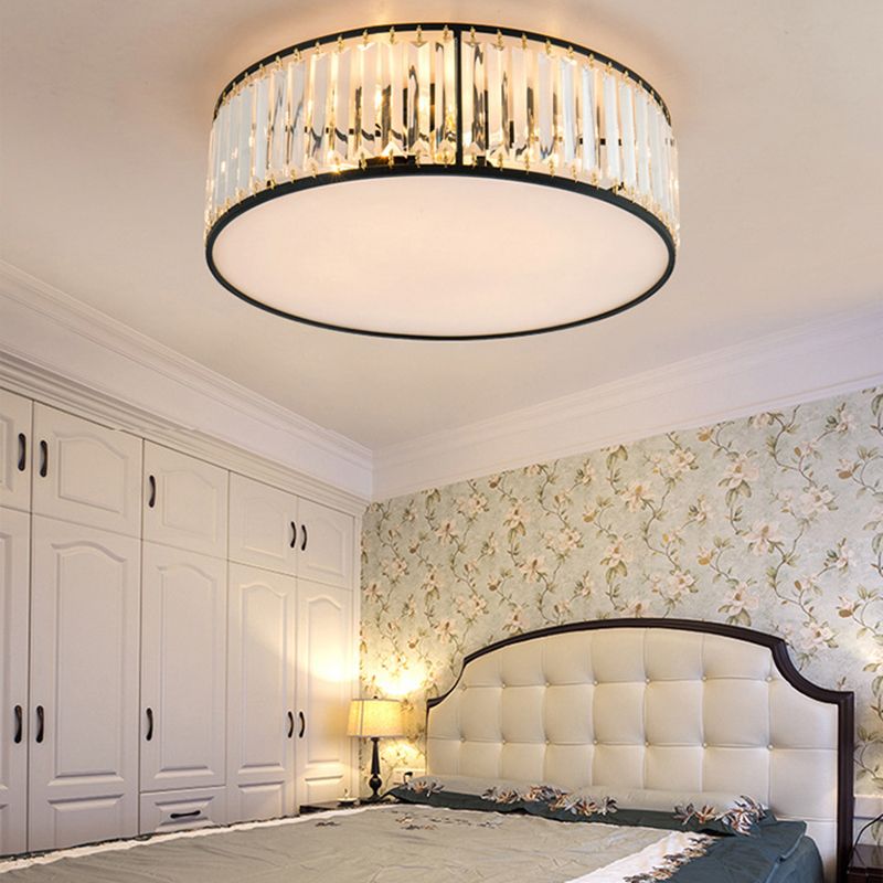 Modern Geometric Flush Ceiling Light Crystal 4 Lights Flush Mount Light