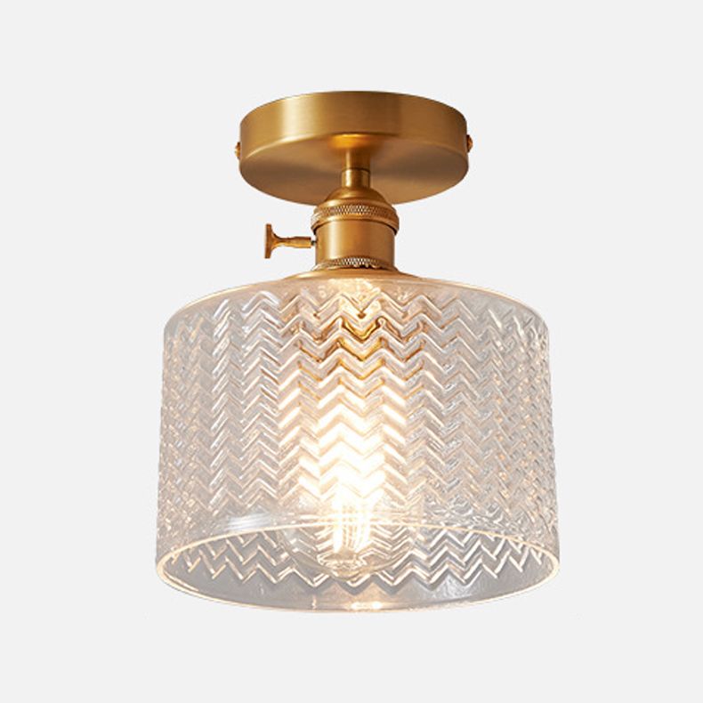 Modern Semi Flush Ceiling Light Fixture Nordic Style Glass Ceiling Flush Mount Lamp