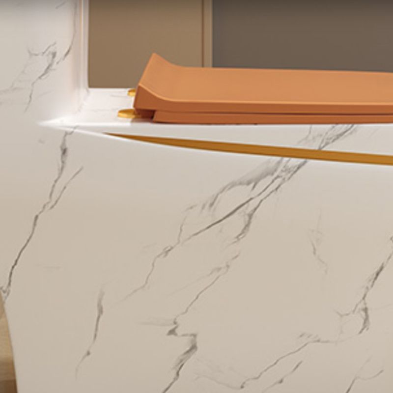 Traditional Orange Ceramic Flush Toilet Floor Mounted Urine Toilet for Washroom