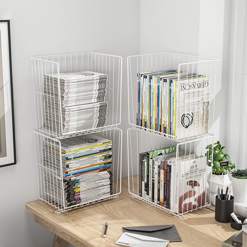 Modern Style Bookshelf Standard Closed Back Metal Bookcase for Home with Wheels