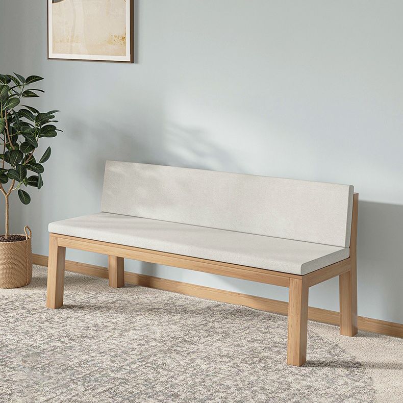 Fabric 2/3-seater Settee Modern Armless Settee with Wood Accents