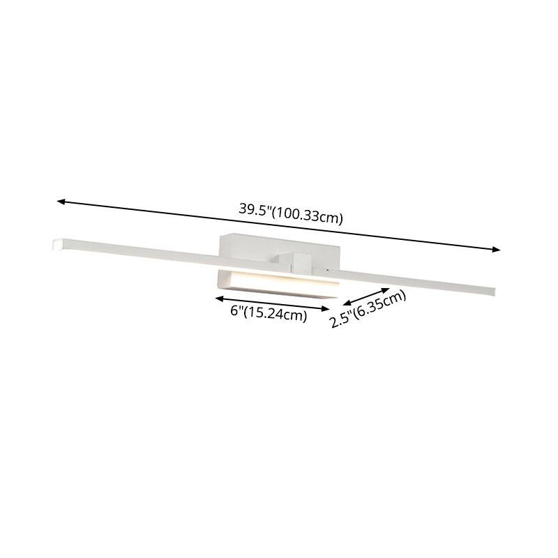 Metall Linear Schattenspiegel Wandleuchten moderne 1 Kopfwandhalterung in Weiß