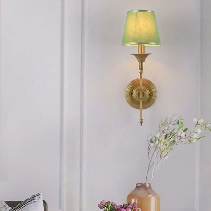 Modernism Fabric Shade Wall Mounted Sconce 1-Light Wall Lighting for Foyer