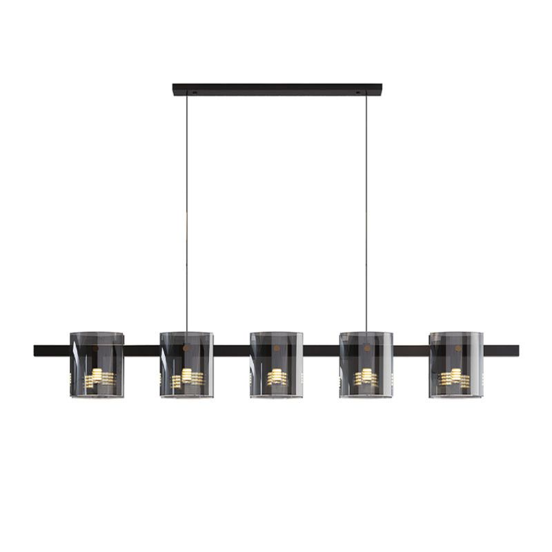 5/6-Light Modernism Black Ceiling Light LED Island Lighting for Dining Table
