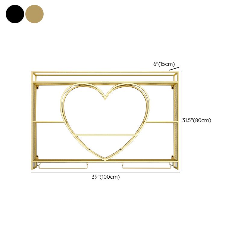 Modern Wall Mounted Wine Rack Metal Wine Bottle & Glass Rack without Light