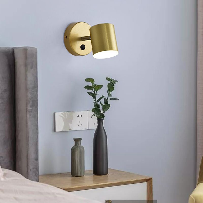Moderne Stilzylinderwandmontage Lampe Metall 1 Lichtwandbeleuchtung Armaturen