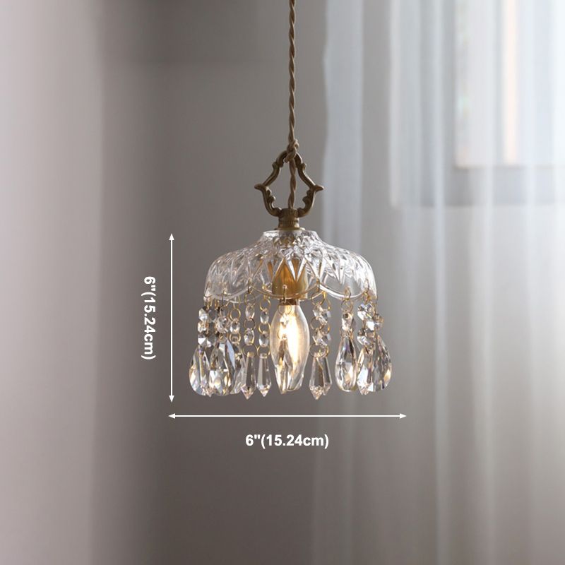 Modern Style Pendant Light 1 Light Minimalism Glass Hanging Light for Bedside