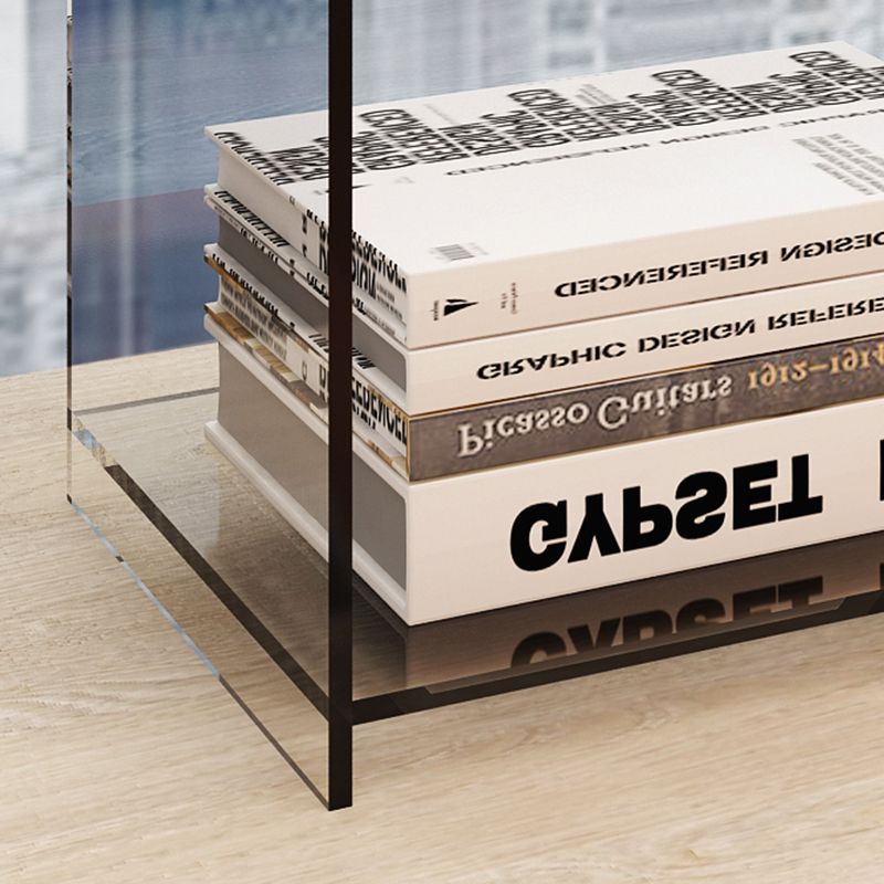 21.7" Tall Sofa Side Accent Table Modern Clear Acrylic End Table with Storage