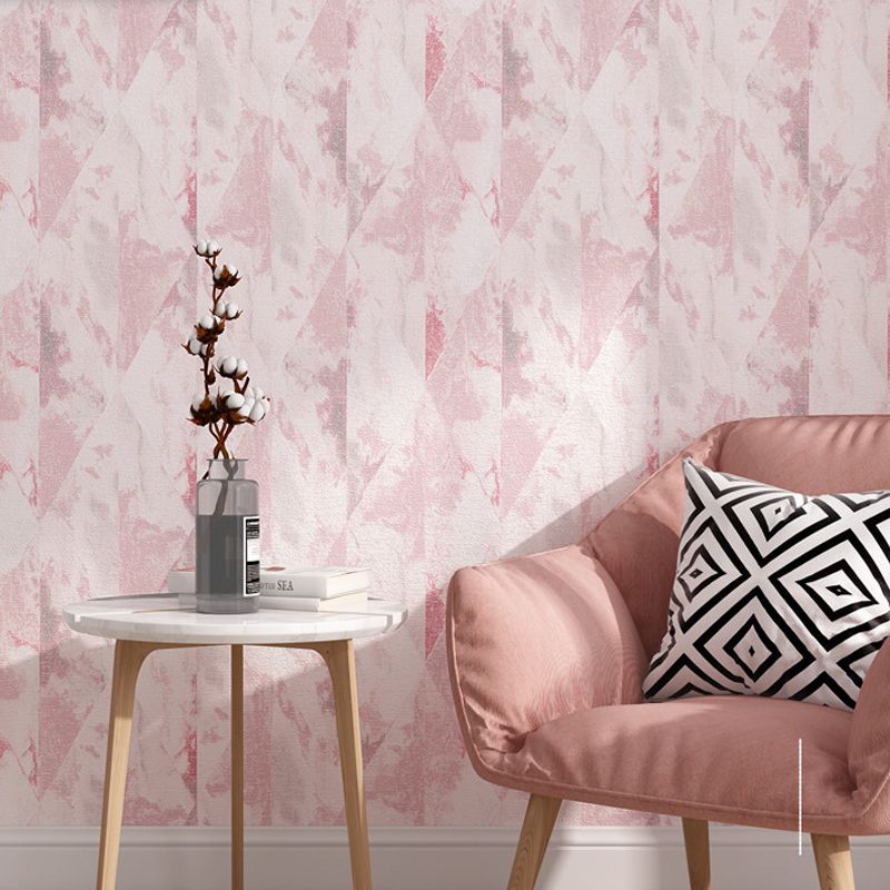 Ikat Geometric Wallpaper Roll Modern Smooth Wall Covering in Pastel Color for Living Room
