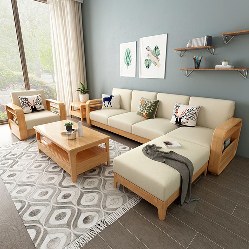 Contemporary Sectional Sofa Fabric Reversible Storage Sectionals