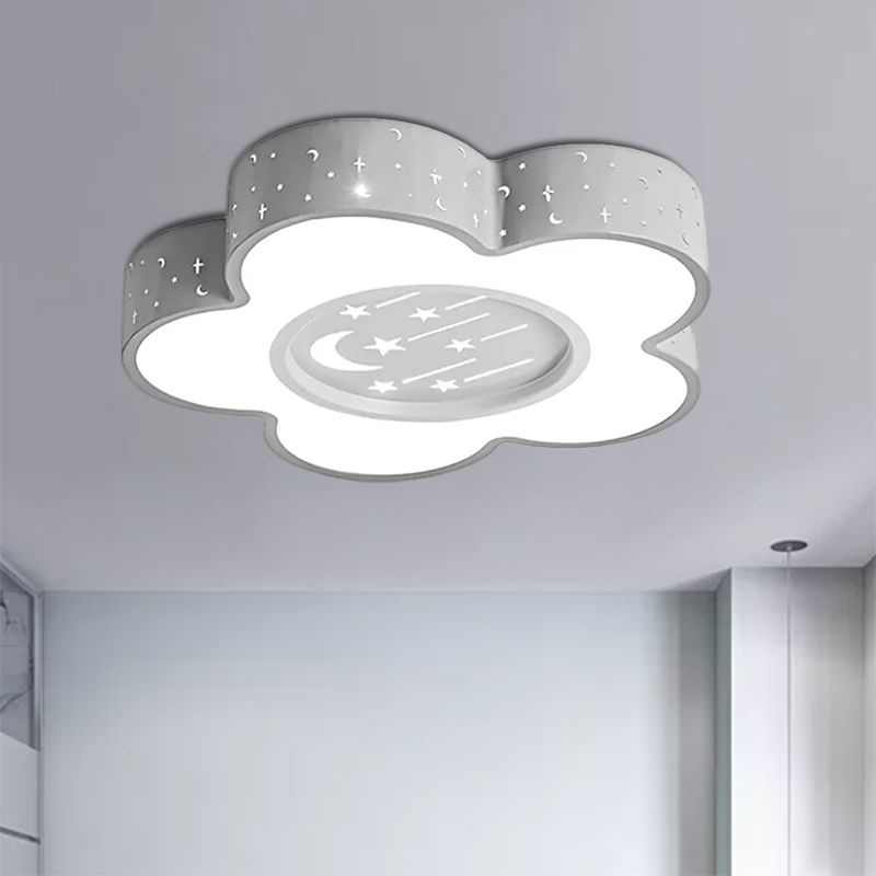 Sous-teinte LED basse LED Ceiling Mount Light avec Moon and Star Cartoon Metal Ceiling Fixture for Kid