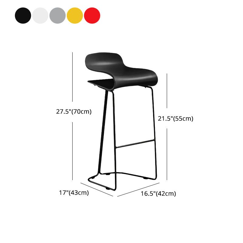 Modern Living Room Footrest Stool Matte Finish Plastic Barstool