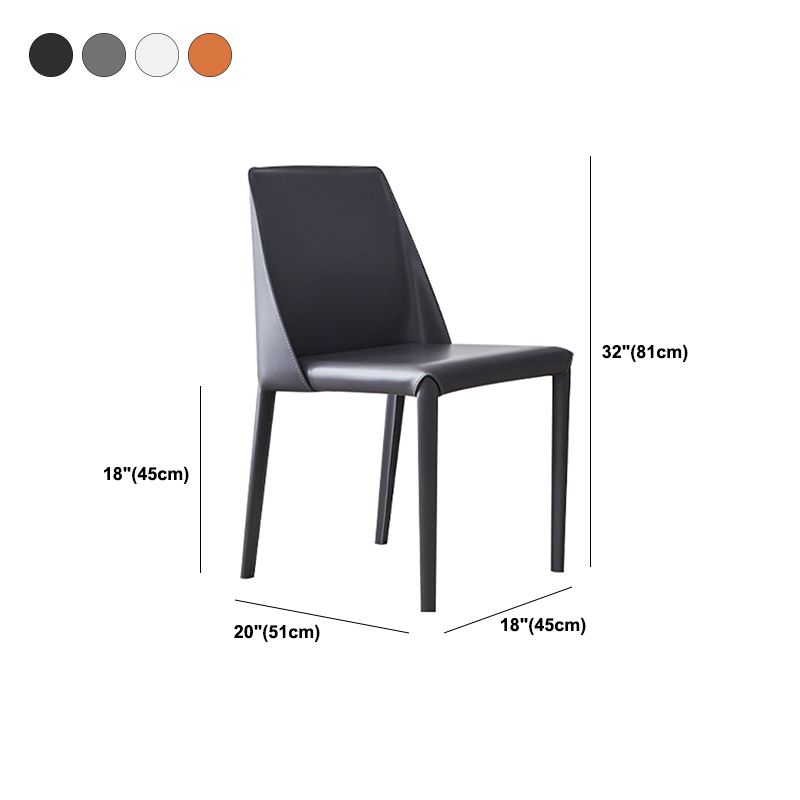 Low Back Armless Dining Chairs Modern Faux Leather Side Chair
