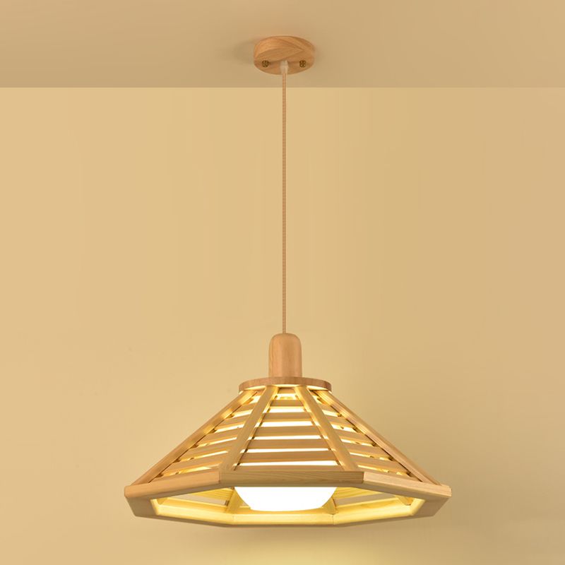 Japanse stijl houten huis kroonluchter handgemaakte houten hanglamp voor bar balkon