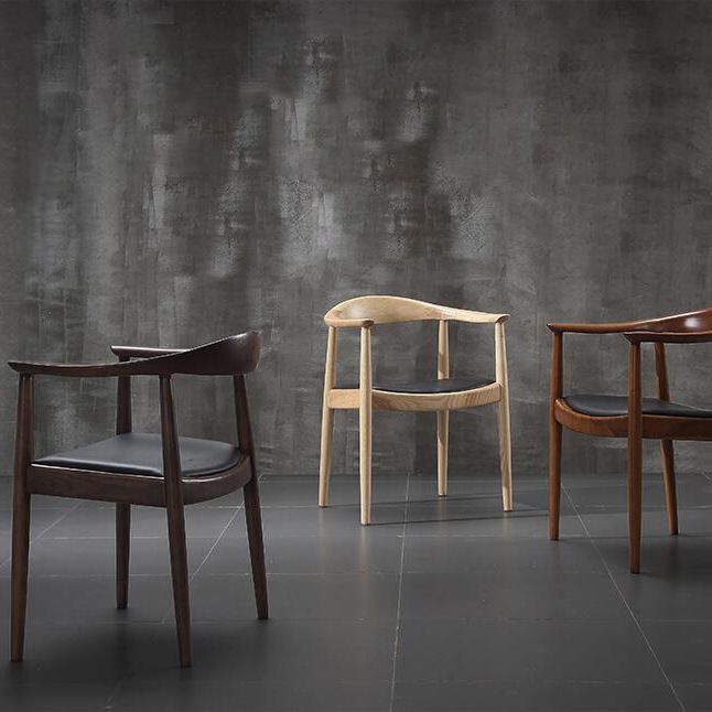 Silla de comedor de madera tradicional, silla lateral de cuero PU para uso en restaurantes