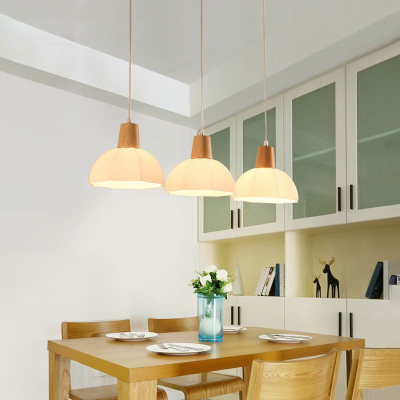Noordse stijl cirkel hanglamp lamp armatuur houten eetkamer hanger plafondlicht