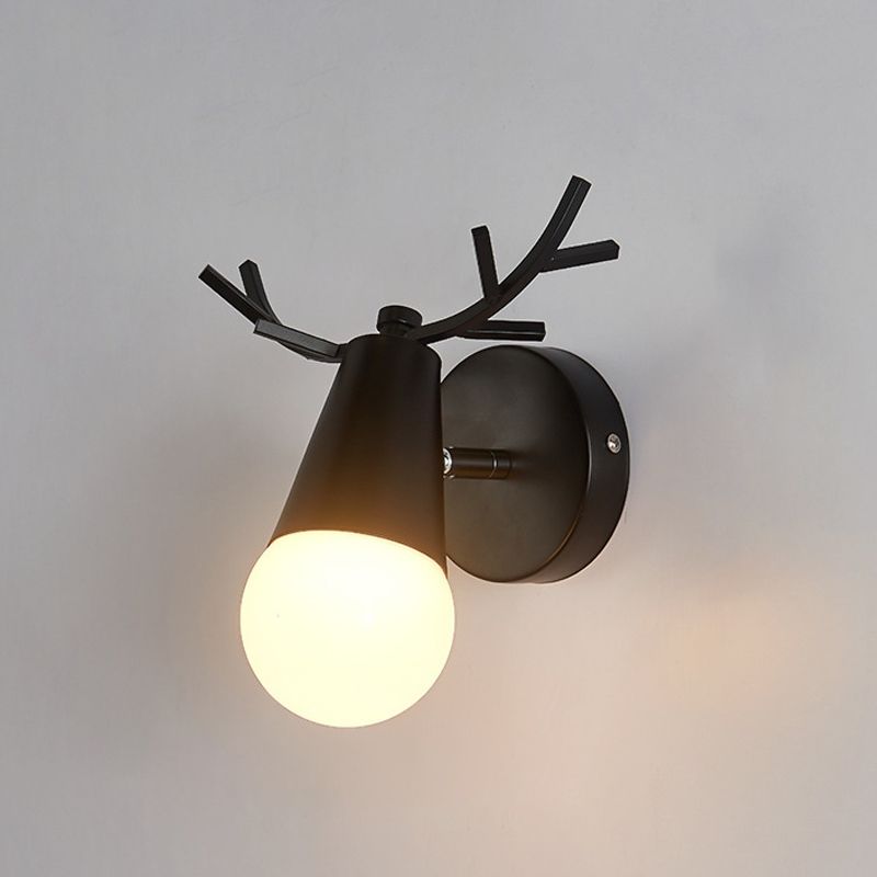 Moderno macharoon cortler forma sconce wall metal 1 flions leggeri con testa di cervo
