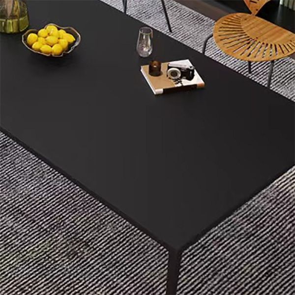 Simplicity Style Dinette Table Rectangle Stone Dining Room Table in Black