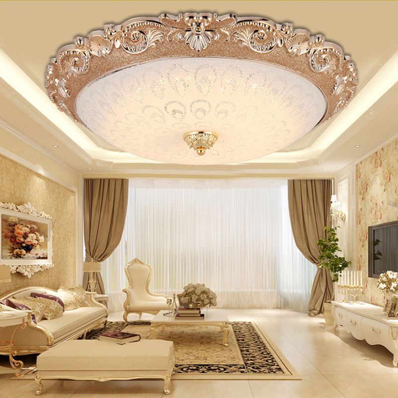 Bowl Flush Mount Ceiling Light Vintage Simplicity Cream Glass Ceiling Flush Mount for Living Room