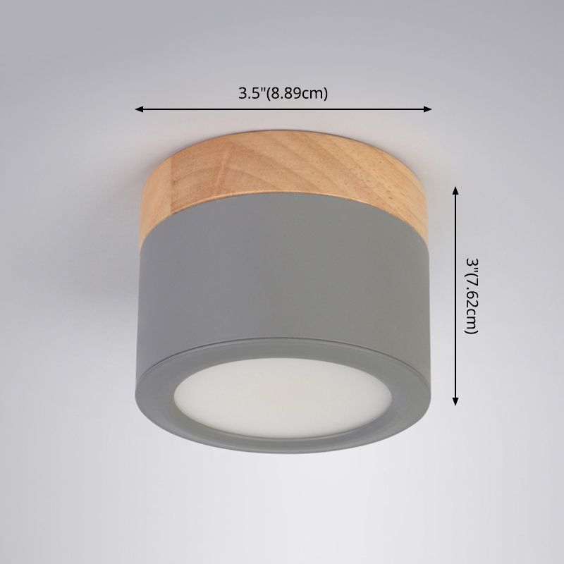 Cylinder Flush Mount Ceiling Fixture Nordic Style LED Metal Flush Ceiling Light Fixture