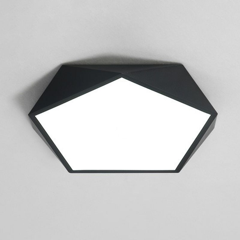 Acrylic Ultrathin Pentagon Flush Light Macaron LED Flush Ceiling Light Fixture for Kids Bedroom