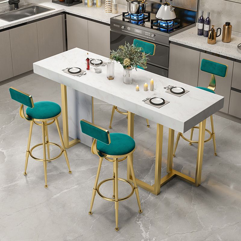 Marble Double pedestal Hall/Pub Table Contemporary Living Room Bistro Bar Height Table