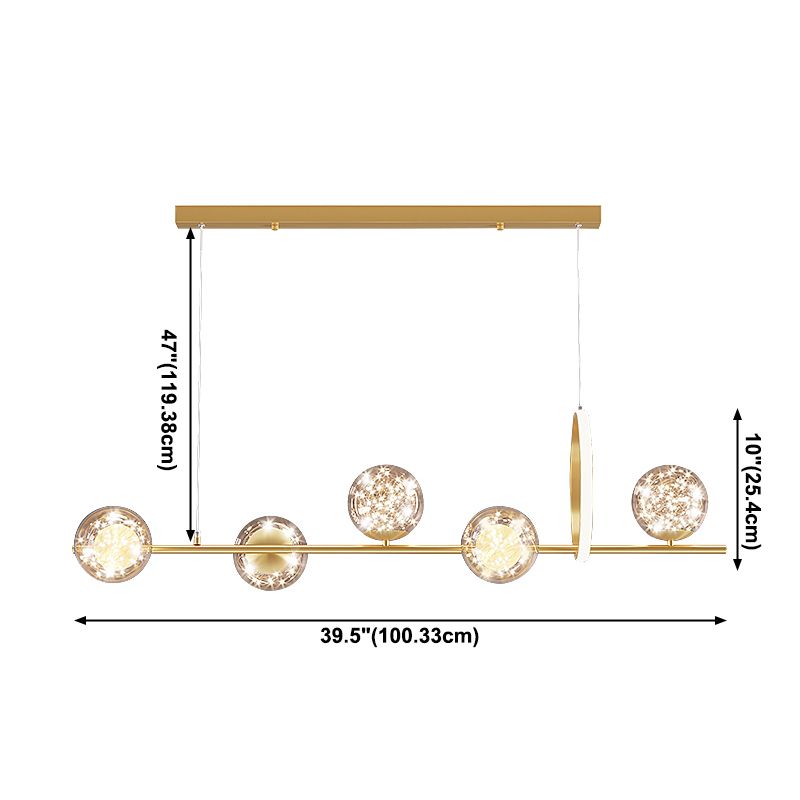 Modern Globe Chandeliers Island Lights Glass 6 Light Globe Chandeliers