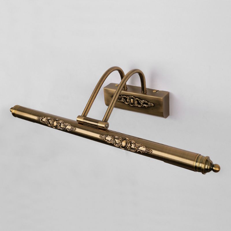 Luci da parete lineare Mid Century Metal 1 Light Sconce Light Aibrowture in oro