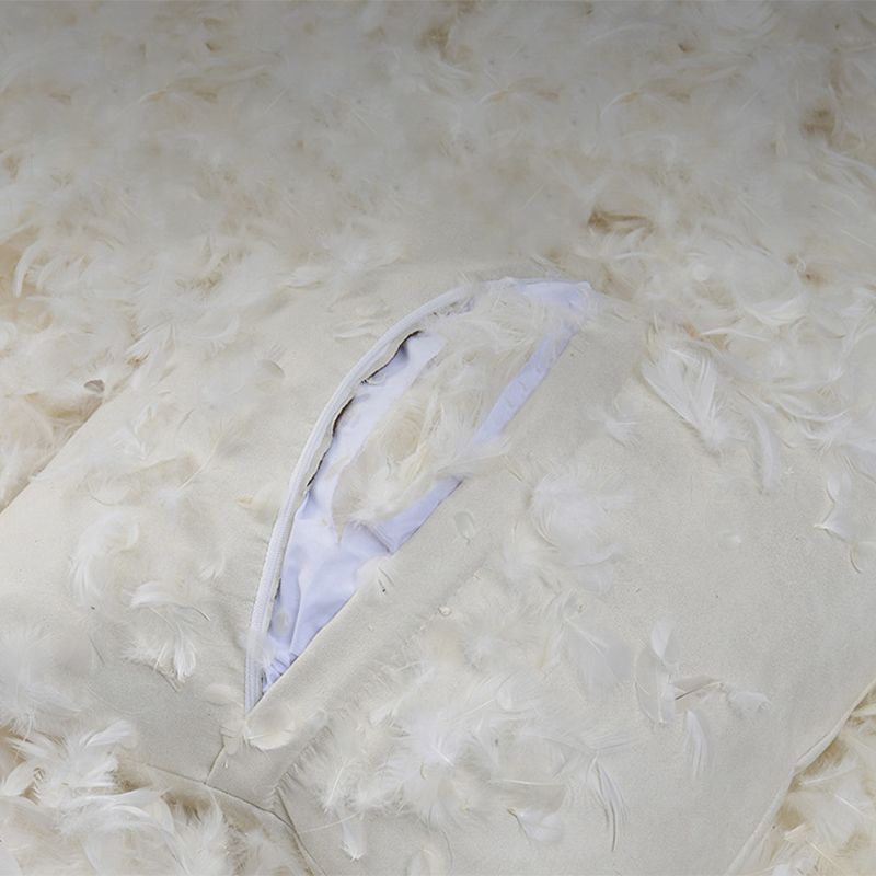 Nordic Stationary Living Room Seating Square Arm Pillows Sofa Chaise