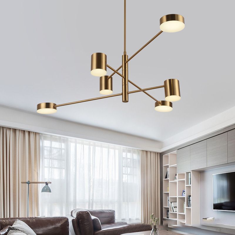 Moderne stijl LED kroonluchter licht Multi Light Metal hanglamp voor woonkamer