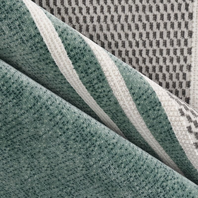 Green Living Room Area Carpet Color-Blcked Polyester Area Rug Stain Resistant Rug