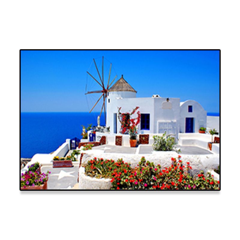 Photograph Coastal Canvas Wall Art Beach Scenery in Light Color for Sitting Room